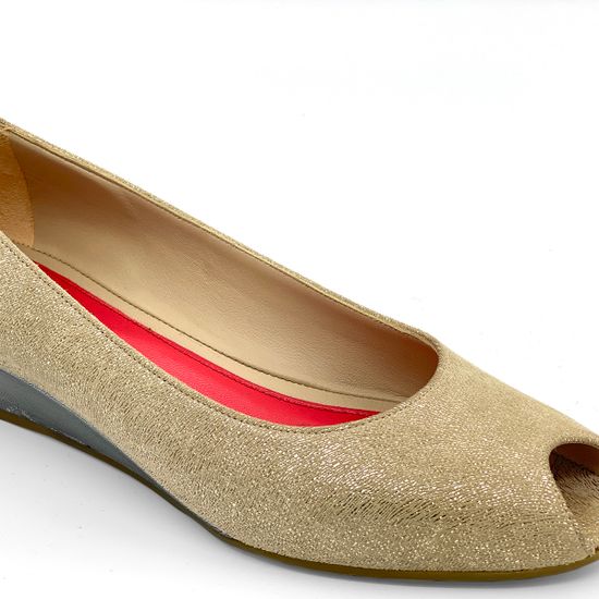 Туфли Pas de Rouge замшевые бежевые с открытым мыском - фото 6, L802 TALPA ROU