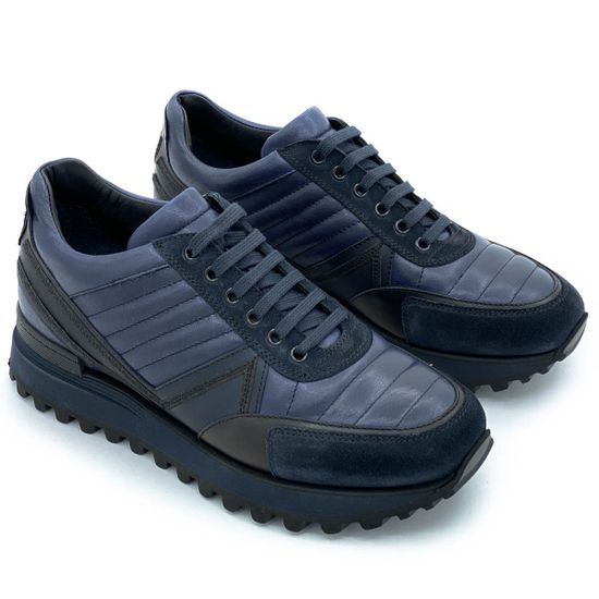 Кроссовки Giampieronicola синие кожаные демисезонные - фото 7, 