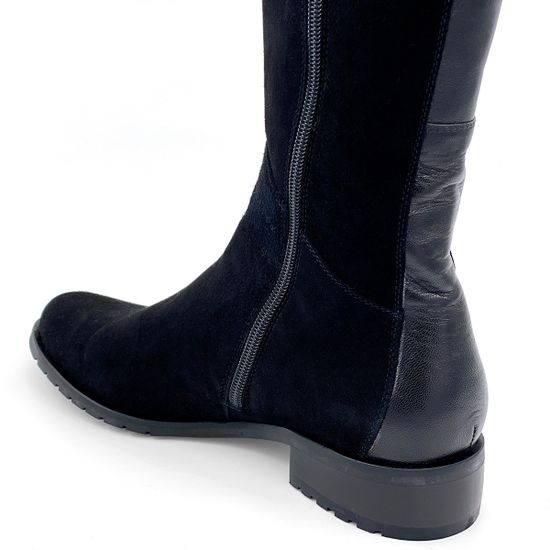 Ботфорты Cover черные замшевые МЕХ - фото 4, 1064-2/1 COV CAM