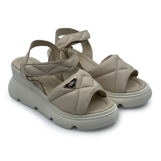 Босоножки NILA&amp;NILA бежевые кожаные - фото 7, ET1122 NIL BEIGE