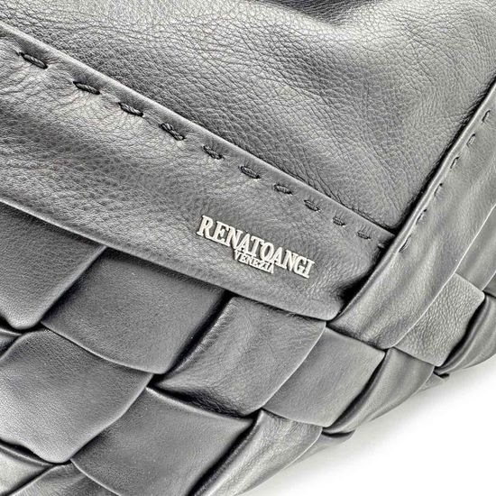 Сумка Renato Angi черная кожаная плетеная - фото 4, 3302181 RA NERO