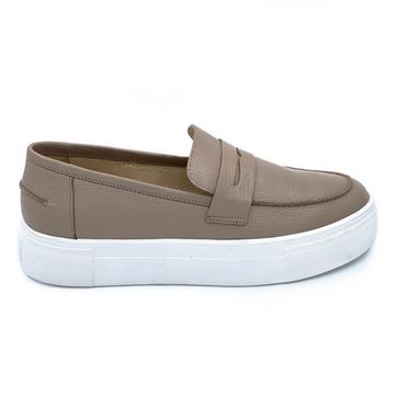 Лоферы Cover бежевые кожаные - фото 1, 1705805 COV TAUPE