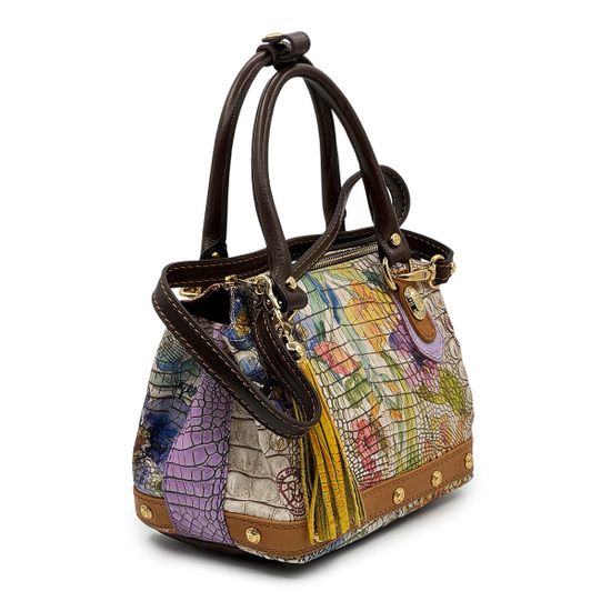 Сумка Marino Orlandi мультиколор кожаная тиснение &quot;крокодил&quot; - фото 2, 