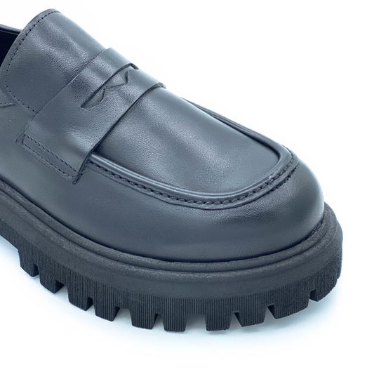 Лоферы Lab Milano черные кожаные демисезонные - фото 6, ZEN10303 LAB