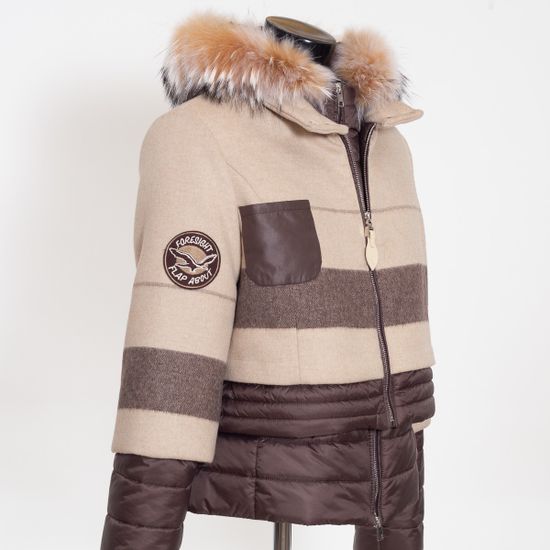 Куртка Galotti двойная драп бежево-коричневая - фото 2, 