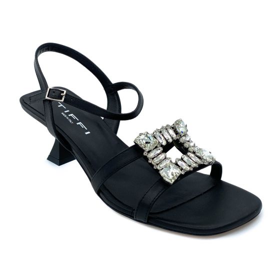 Босоножки Tiffi черные кожаные - фото 2, J730/50 TI NERO