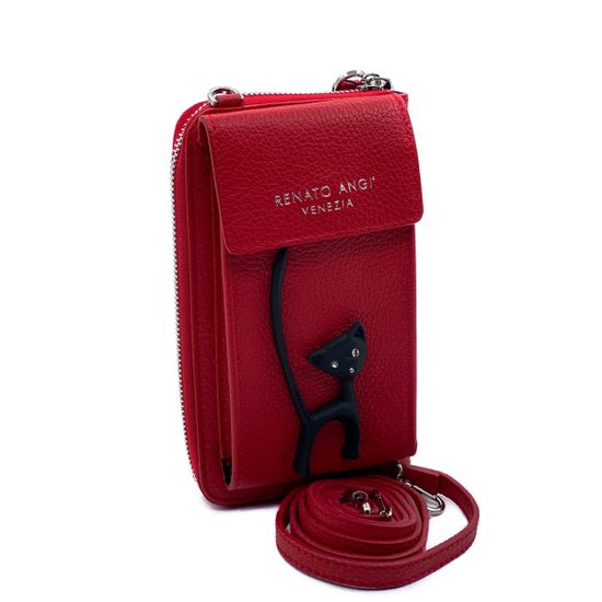 Кошелек-сумка Renato Angi красный кожаный - фото 2, 