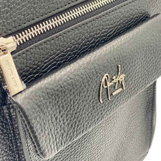 Сумка-мессенджер Renato Angi мужская черная кожаная - фото 4, 