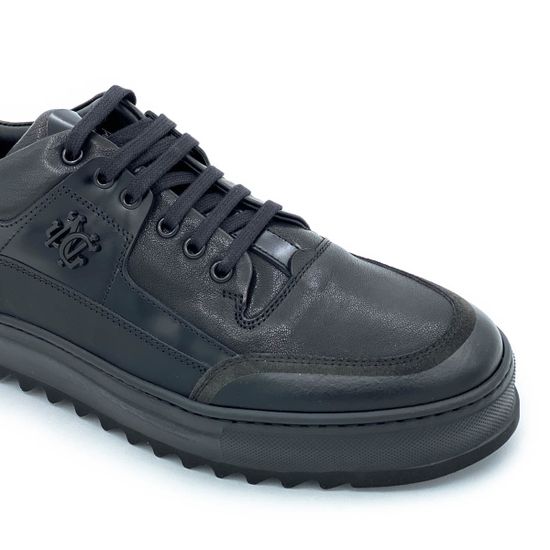 Кеды Giampieronicola черные кожаные демисезонные - фото 6, 