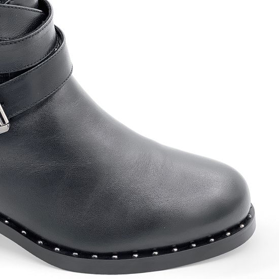 Ботинки Cover черные кожаные МЕХ - фото 6, 6369-2 COV