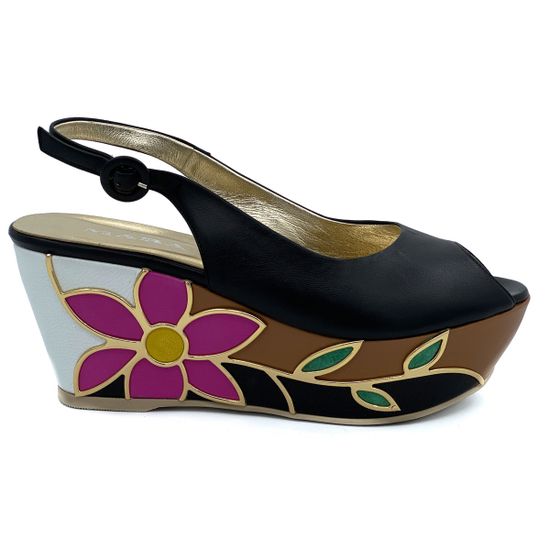 Босоножки Mara черные кожаные - фото 1, 