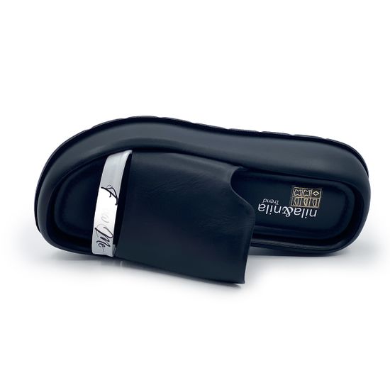 Шлепанцы NULA&amp;NILA черные кожаные - фото 5, NO1860 NIL NERO