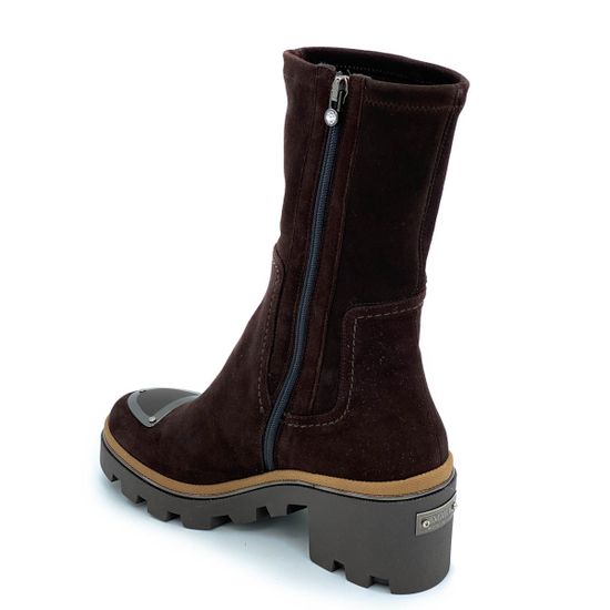 Полусапоги Mara коричневые замшевые МЕХ - фото 3, 