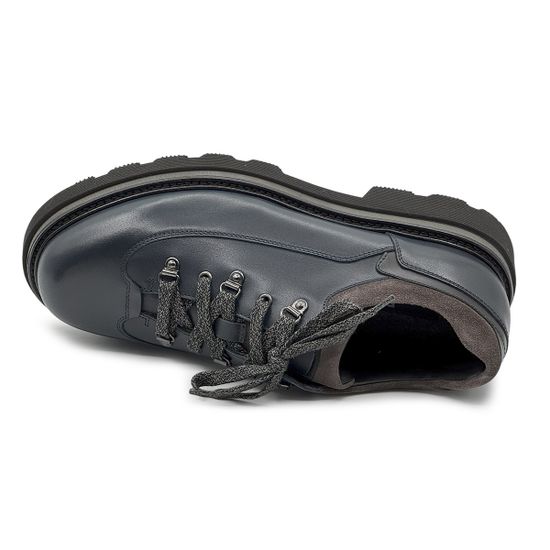 Полуботинки GIAMPIERONICOLA синие кожаные на шерстяной байке - фото 5, 46301A GPN BLU