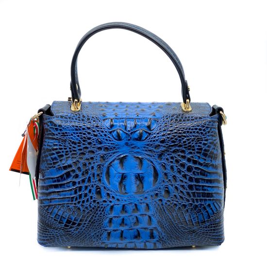 Сумка Marino Orlandi синяя крокодил - фото 3, 
