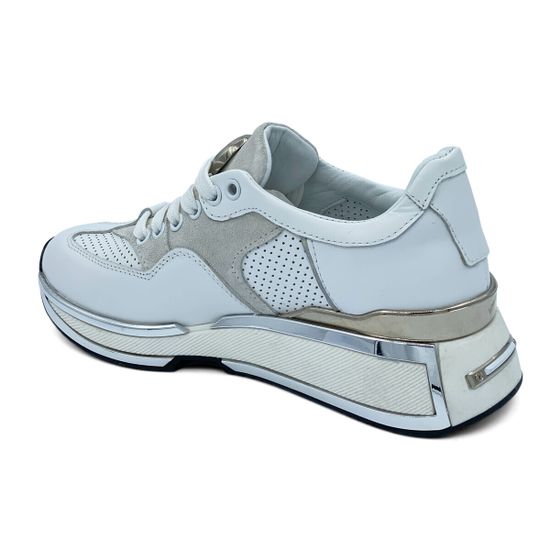 Кроссовки NILA NILA белые кожаные/замшевые - фото 3, NO5815 NIL BIANCO