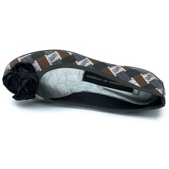 Балетки Gerardino di Maggio мультиколор комбинация кожи и текстиля - фото 4, 