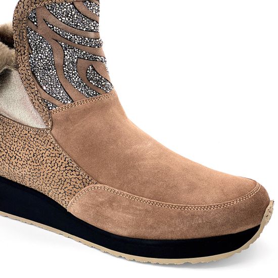 Ботинки Marzetti бежевые замшевые МЕХ - фото 6, 