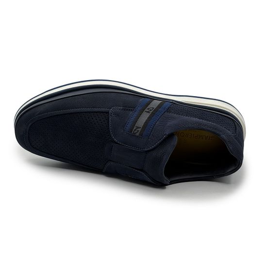 Кроссовки GIAMPIERONICOLA синие из нубука перфорированные - фото 5, M338145 GPN BLU