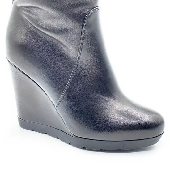 Полусапоги Kelton черные кожаные МЕХ - фото 4, G4332M (2013) KEL