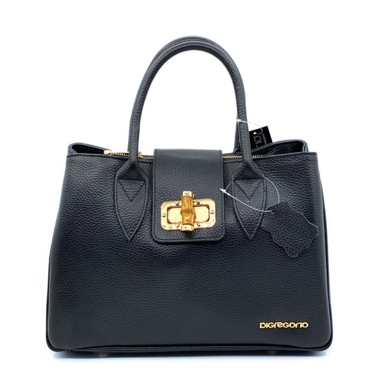 Сумка Di Gregorio черная кожаная - фото 1, 
