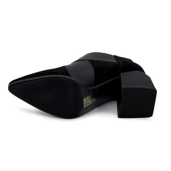 Ботильоны Francesco Valeri черные замша/текстиль демисезонные - фото 4, U16 FV