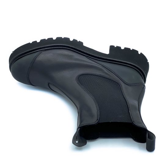 Ботинки Tiffi черные кожаные Байка - фото 5, 