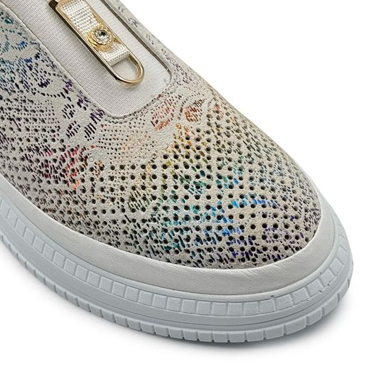 Кеды LAB MILANO кожаные белые/мультиколор - фото 6, G352486 LAB MULT