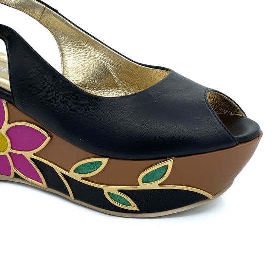 Босоножки Mara черные кожаные - фото 6, 