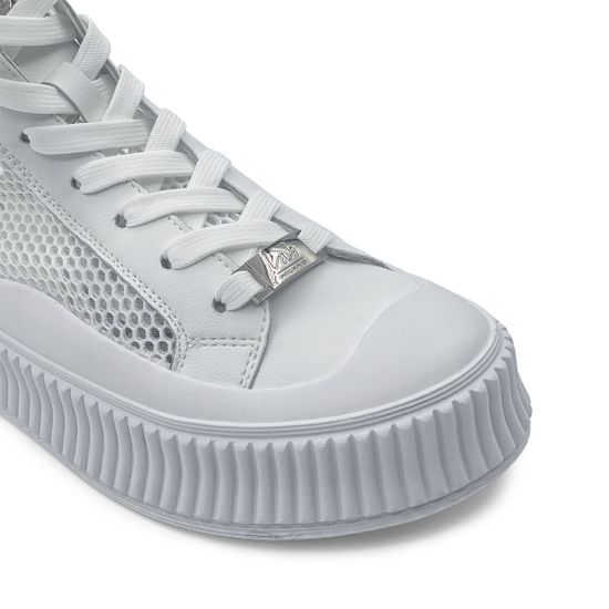 Кеды высокие Lab Milano белые кожаные с перфорацией - фото 6, 