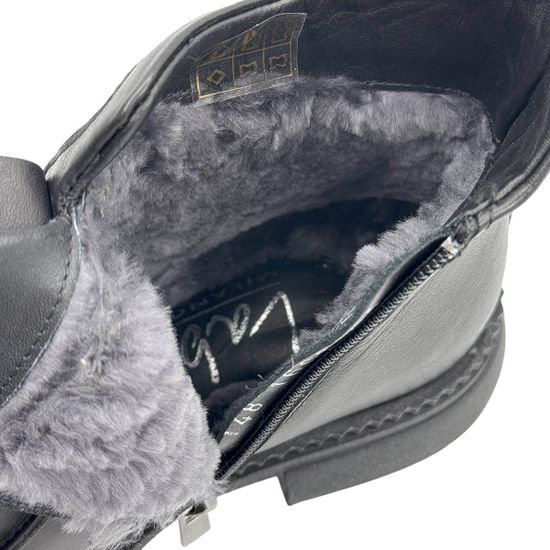 Ботинки Lab Milano черные кожаные на меху - фото 8, 148LAB1608 LAB NAPPA