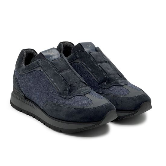 Кроссовки GIAMPIERONICOLA синие нубук/текстиль на байке - фото 8, M393207 GPN BLU