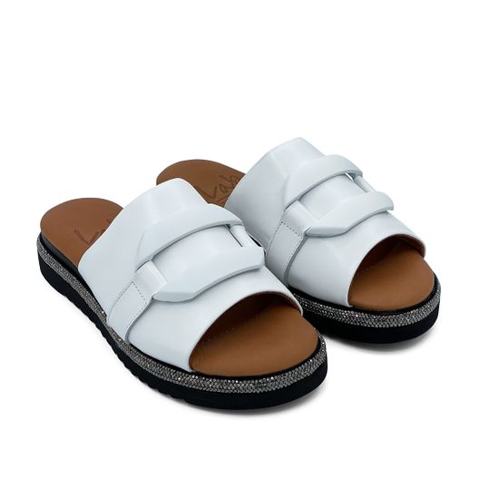 Шлепанцы Lab Milano белые кожаные - фото 7, 