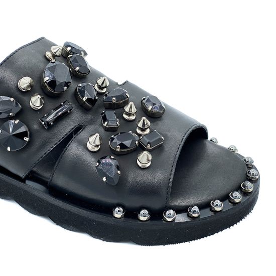 Шлепанцы Mimmu черные камни - фото 6, ONDAJ1 MIM