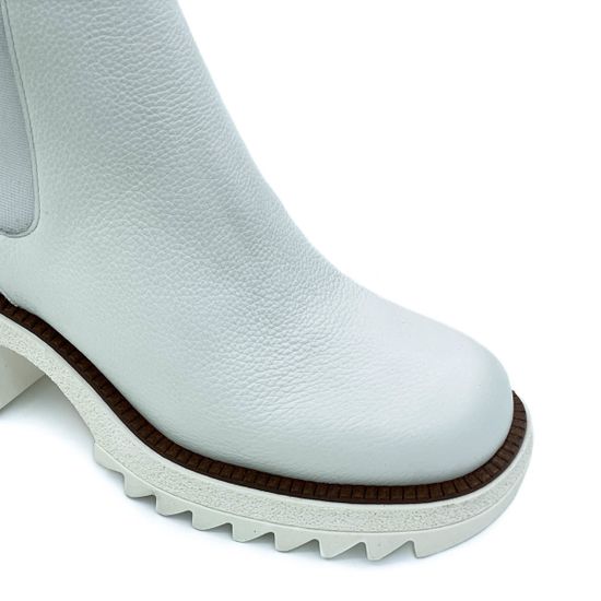Ботинки челси Mimmu белые кожаные демисезонные - фото 5, M547M3 MIM BIANCO
