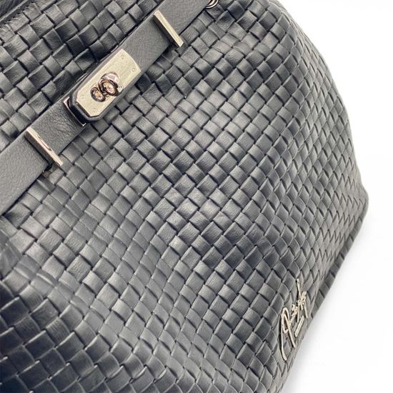 Сумка Renato Angi черная кожаная плетеная - фото 4, 