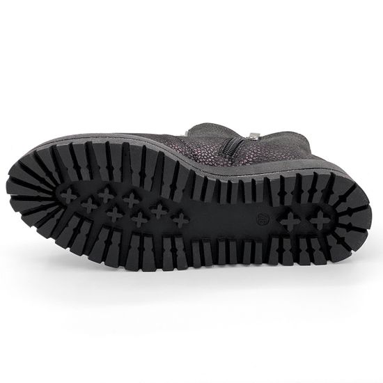 Ботинки Cover антрацит кожаные МЕХ - фото 4, 