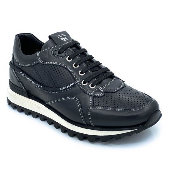 Кроссовки Giampieronicola черные кожаные демисезонные - фото 2, 