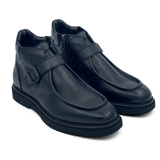 Ботинки Giampieronicola черные кожаные на шерсти - фото 8, L43426 GPN