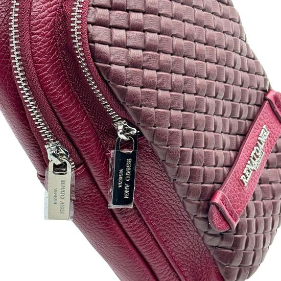 Рюкзак Renato Angi бордовый из плетеной кожи - фото 4, 3451317 RA BORDO