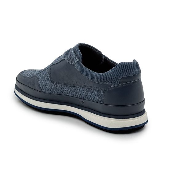 Кроссовки GIAMPIERONICOLA синие кожа/текстиль демисезонные - фото 3, M338168 GPN BLU