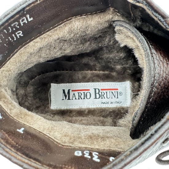 Ботинки Mario Bruni коричневые кожаные на меху - фото 7, 14433 MB MORO