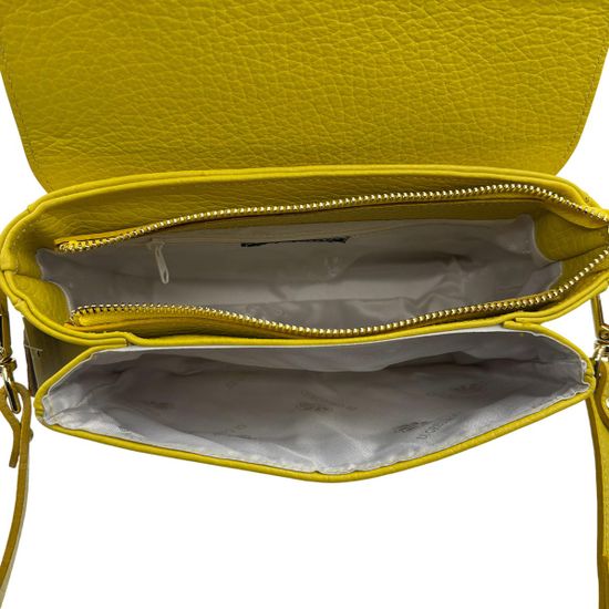 Сумка кросс-боди Di Gregorio желтая кожаная - фото 7, 8889 DG GIALLO