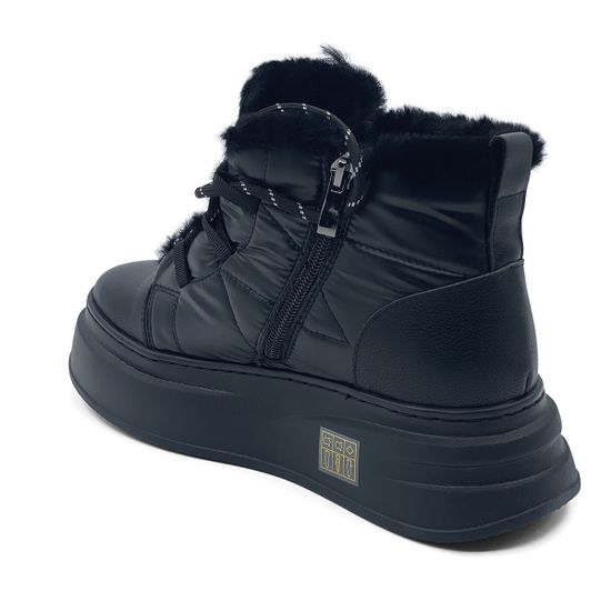 Ботинки Ilasio Renzoni черные кожа/текстиль на меху - фото 3, M105 IR NERO