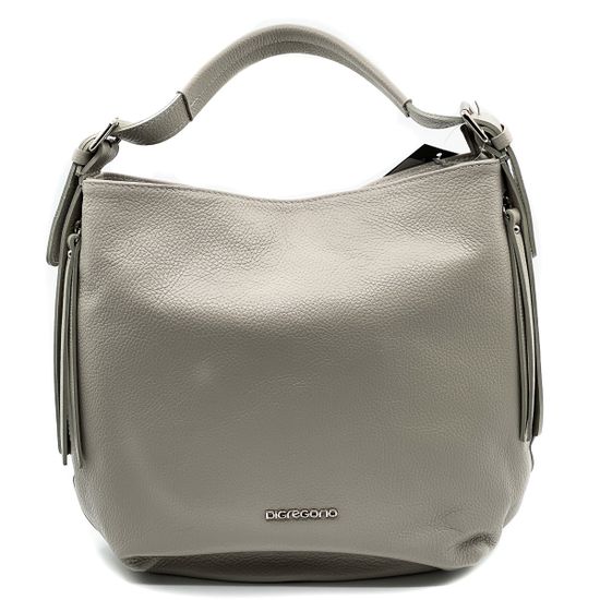 Сумка Di Gregorio бежевая кожаная большая - фото 1, 