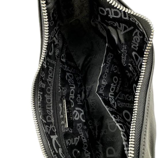 Сумка-банан Renato Angi черная кожаная - фото 5, 3202181 RA NERO