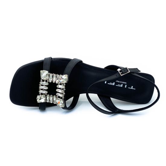 Босоножки Tiffi черные кожаные - фото 5, J730/50 TI NERO