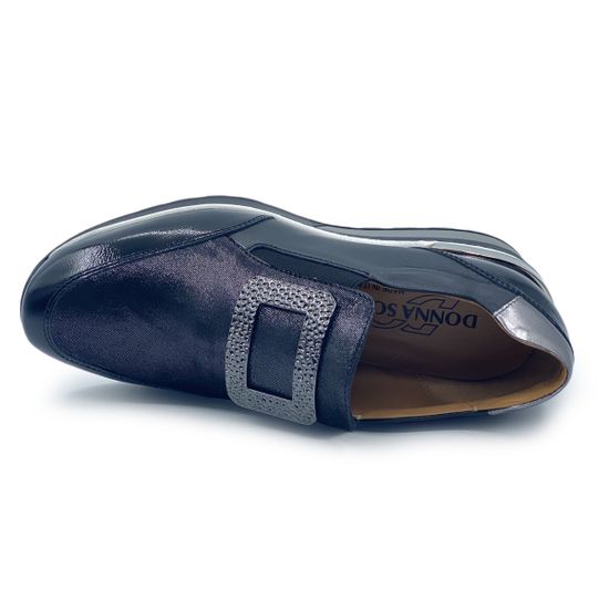 Сникеры Donna Soft черно-серебряные комбинация кожи и наплака демисезонные - фото 5, DS1620 DS