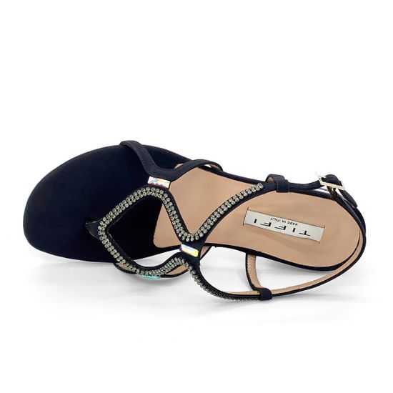 Босоножки Tiffi черные текстильные - фото 4, 