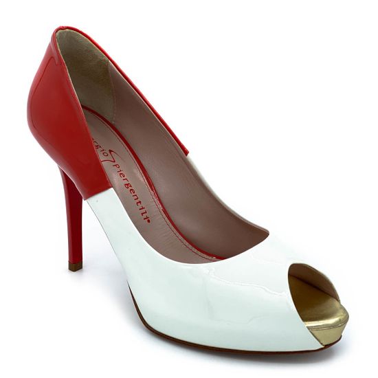 Туфли Giorgio Piergentili бело-красные лаковые - фото 2, 